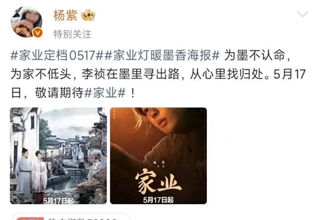 《家业》定档5月17日央八播出，杨紫韩东君主演聚焦家族传承 _ 资讯配图